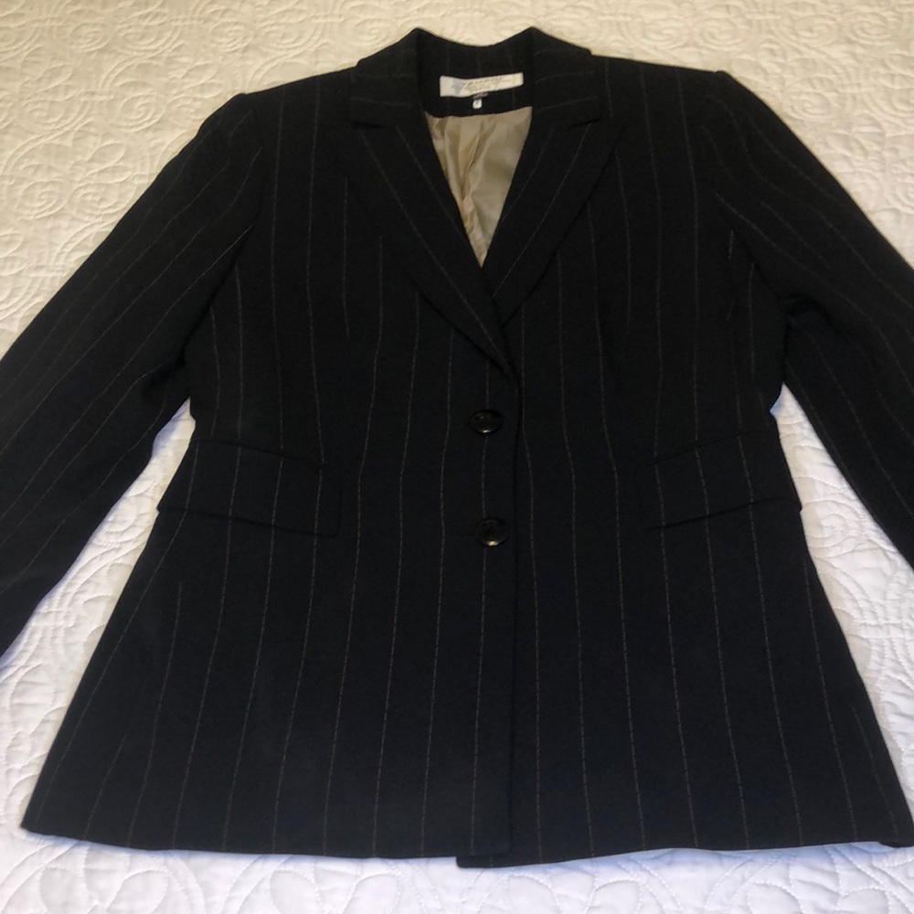 Black with copper pinstripes blazer petite